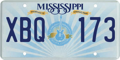 MS license plate XBQ173