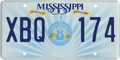 MS license plate XBQ174