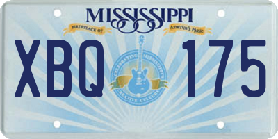 MS license plate XBQ175