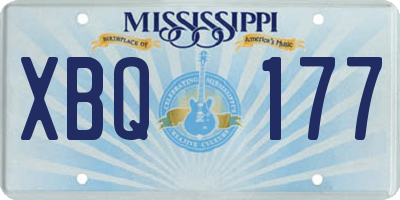MS license plate XBQ177