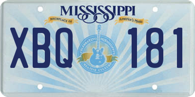 MS license plate XBQ181