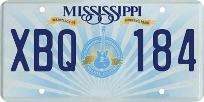 MS license plate XBQ184