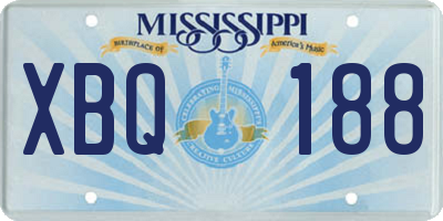 MS license plate XBQ188