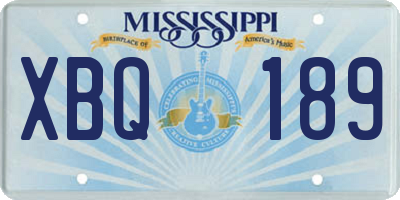 MS license plate XBQ189