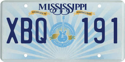 MS license plate XBQ191