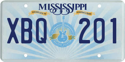 MS license plate XBQ201