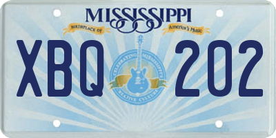 MS license plate XBQ202