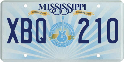 MS license plate XBQ210