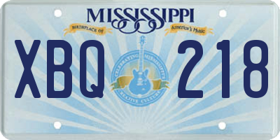 MS license plate XBQ218
