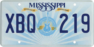 MS license plate XBQ219