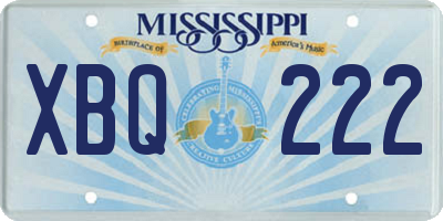 MS license plate XBQ222