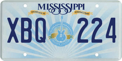 MS license plate XBQ224