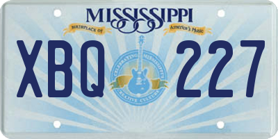 MS license plate XBQ227