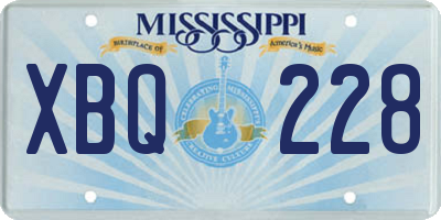 MS license plate XBQ228