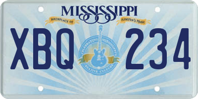 MS license plate XBQ234