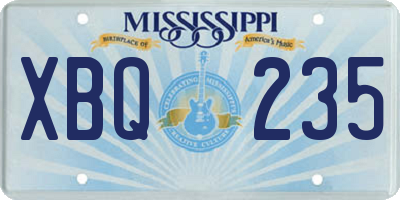 MS license plate XBQ235