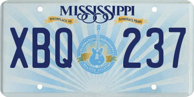 MS license plate XBQ237