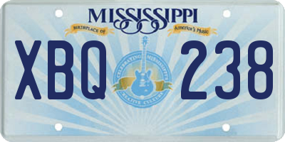 MS license plate XBQ238
