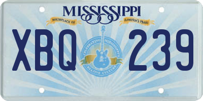MS license plate XBQ239