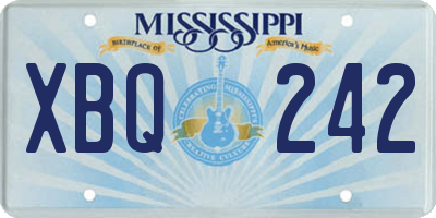 MS license plate XBQ242