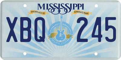 MS license plate XBQ245