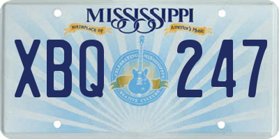 MS license plate XBQ247