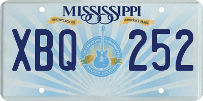 MS license plate XBQ252
