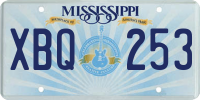 MS license plate XBQ253