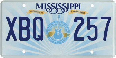 MS license plate XBQ257