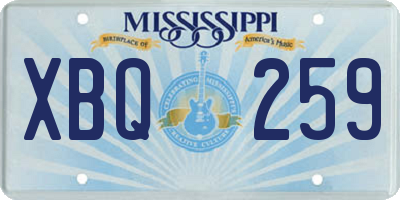 MS license plate XBQ259