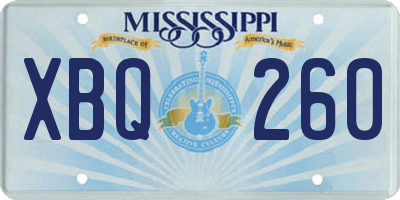 MS license plate XBQ260