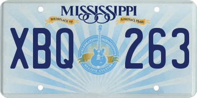 MS license plate XBQ263