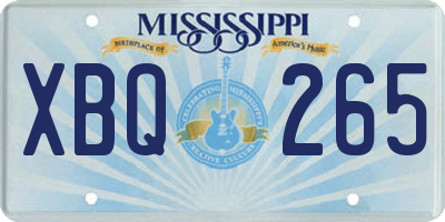 MS license plate XBQ265