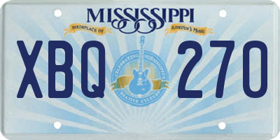MS license plate XBQ270