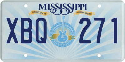 MS license plate XBQ271