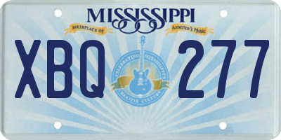 MS license plate XBQ277