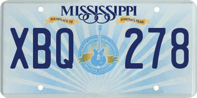 MS license plate XBQ278