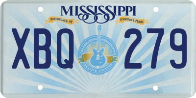 MS license plate XBQ279