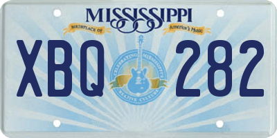 MS license plate XBQ282