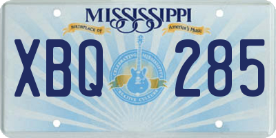 MS license plate XBQ285