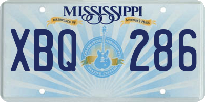 MS license plate XBQ286