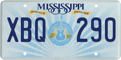 MS license plate XBQ290