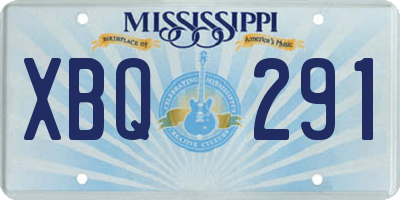MS license plate XBQ291