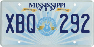 MS license plate XBQ292