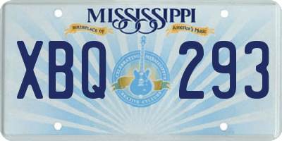 MS license plate XBQ293