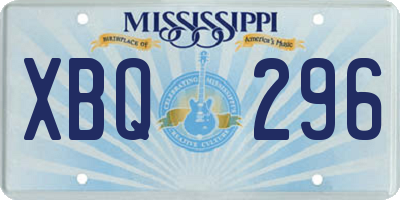 MS license plate XBQ296