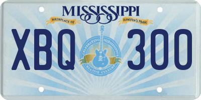 MS license plate XBQ300