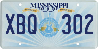 MS license plate XBQ302