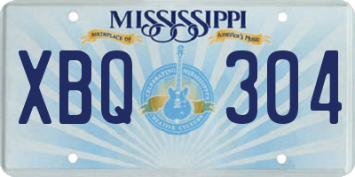 MS license plate XBQ304