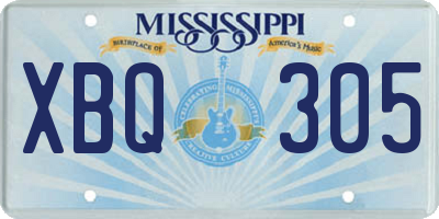 MS license plate XBQ305